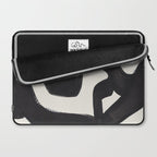 Mid Century Modern Minimalist Abstract Art Brush Strokes Black & White Ink Art Maze Laptop Sleeve Gallery Image 2