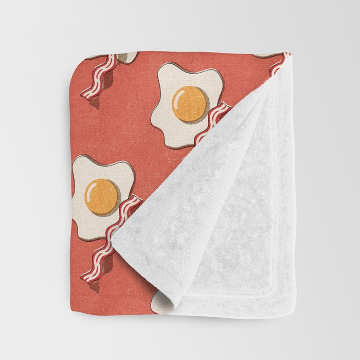 FAST FOOD / Egg and Bacon - pattern Throw Blanket Gallery Image 3