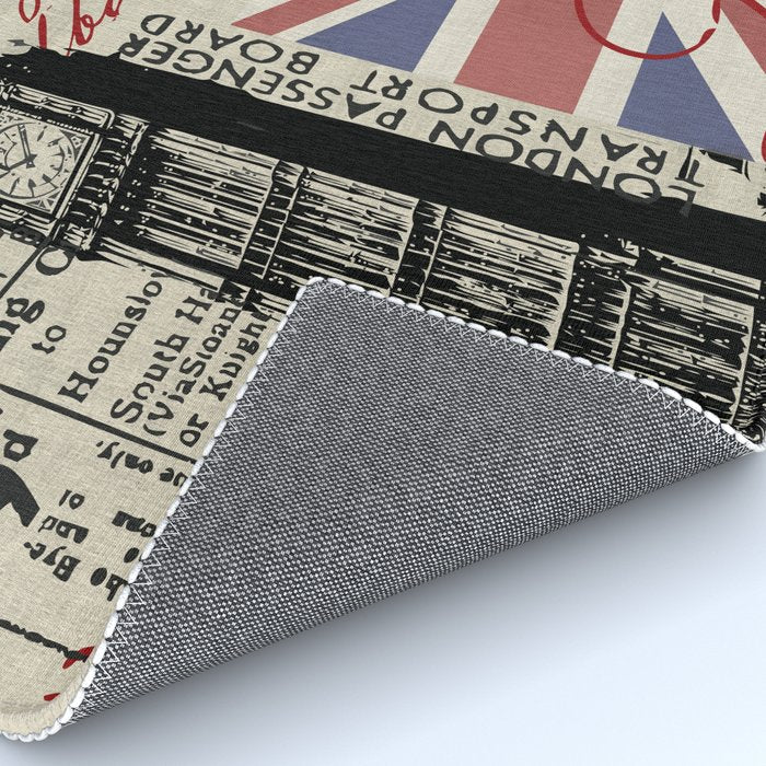 London Great Britain Big Ben Flag Collage Rug Gallery Image 4