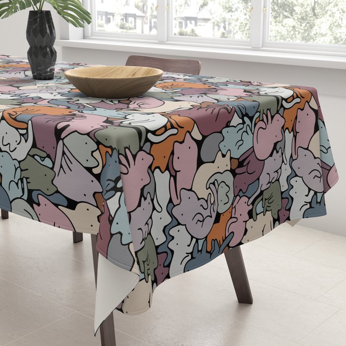 Essential cats pattern Tablecloth Gallery Image 3