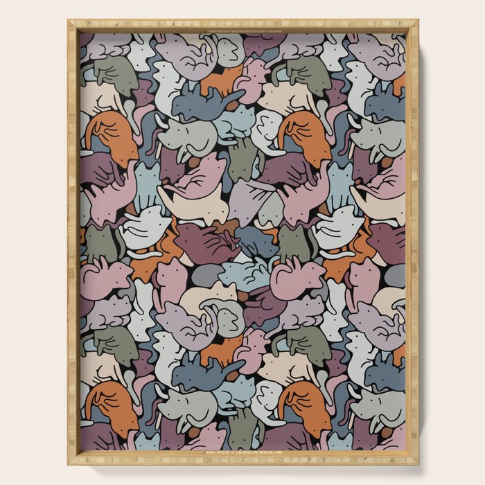 Essential cats pattern Serving Tray Gallery Image 1