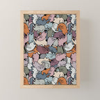 Essential cats pattern Mini Art Print Gallery Image 1