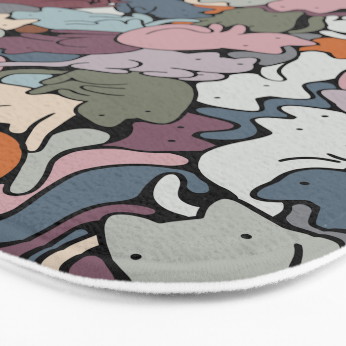 Essential cats pattern Bath Mat Gallery Image 3