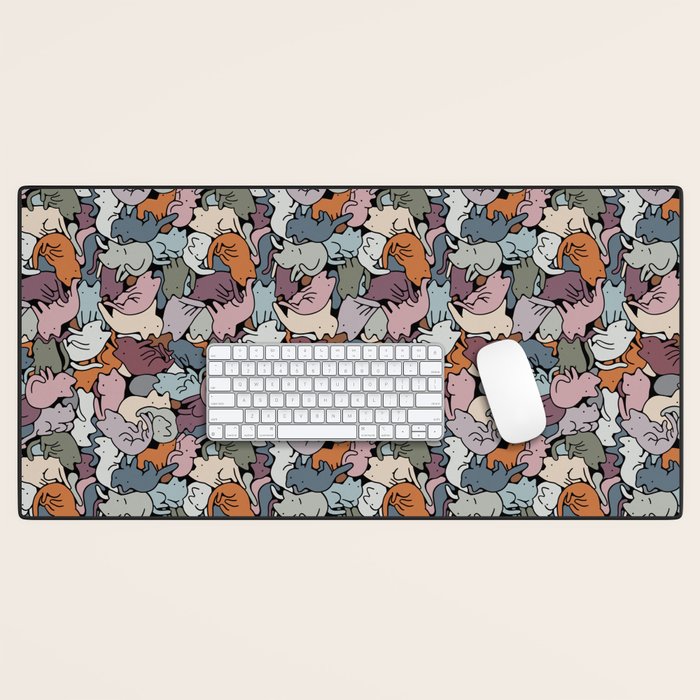 Essential cats pattern Desk Mat Gallery Image 1