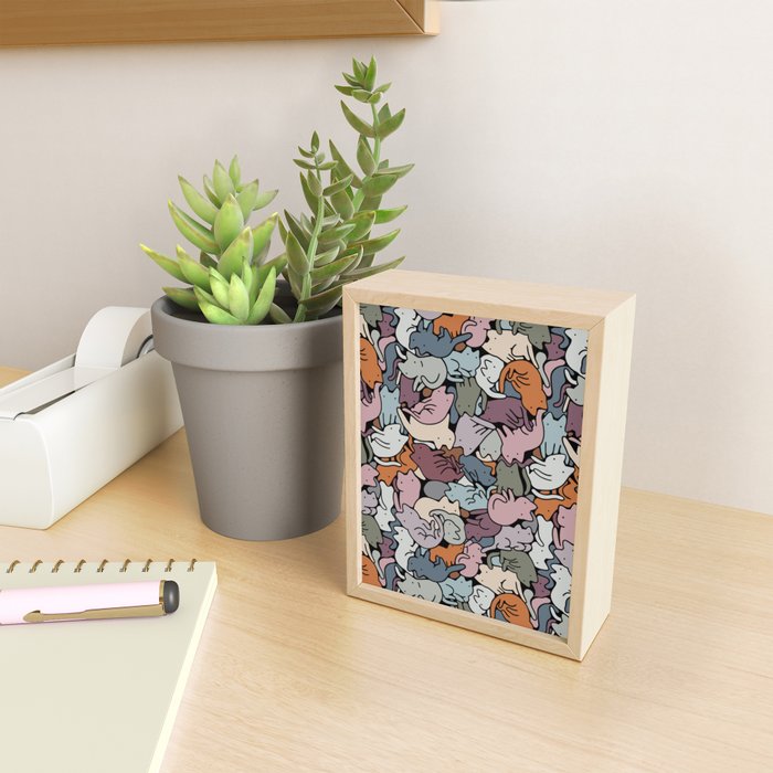 Essential cats pattern Mini Art Print Gallery Image 2