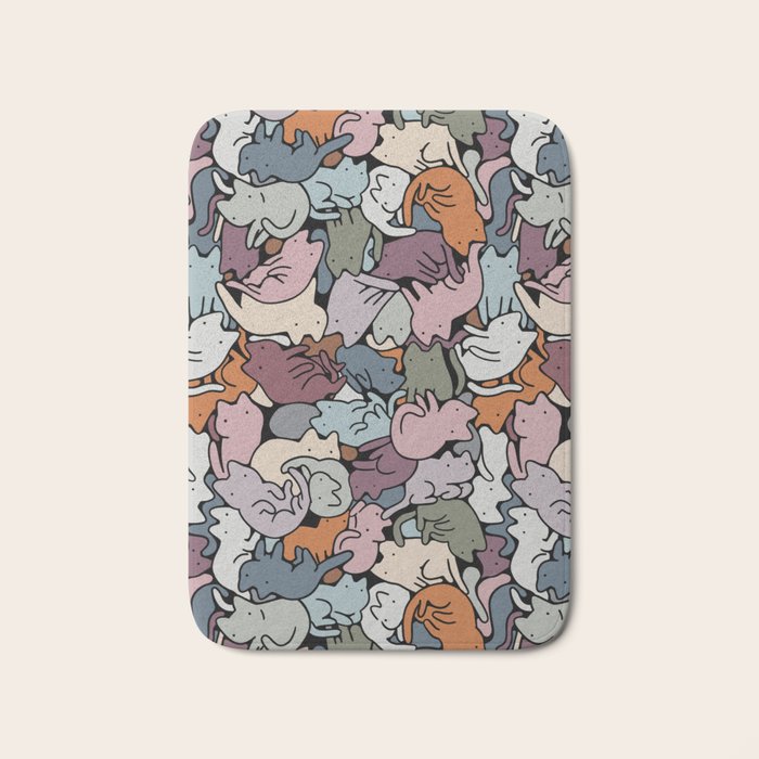 Essential cats pattern Bath Mat Gallery Image 1
