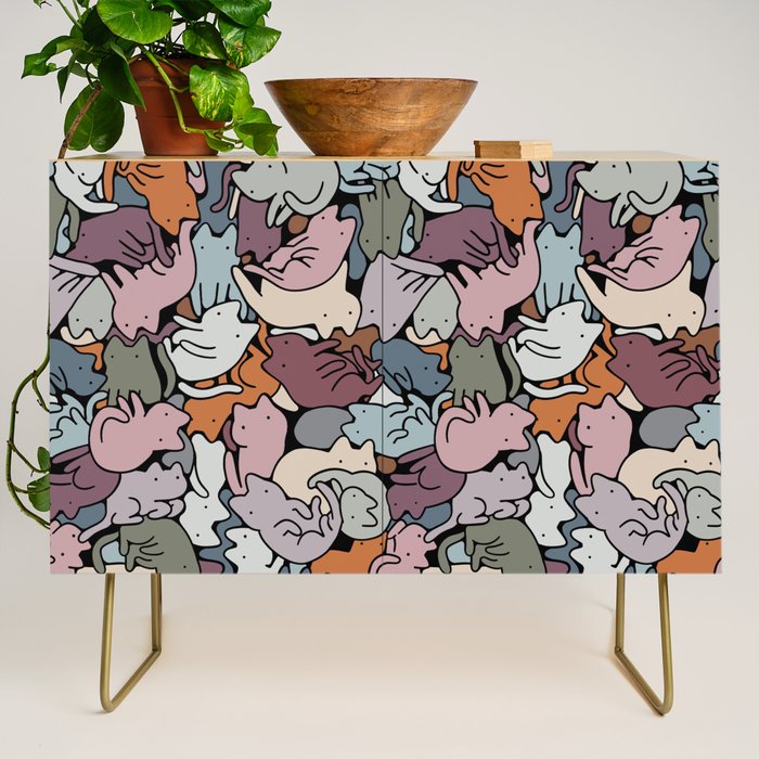 Essential cats pattern Credenza Gallery Image 1