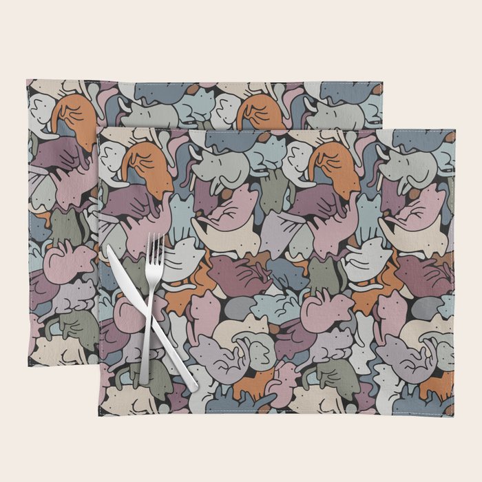 Essential cats pattern Placemat Gallery Image 1