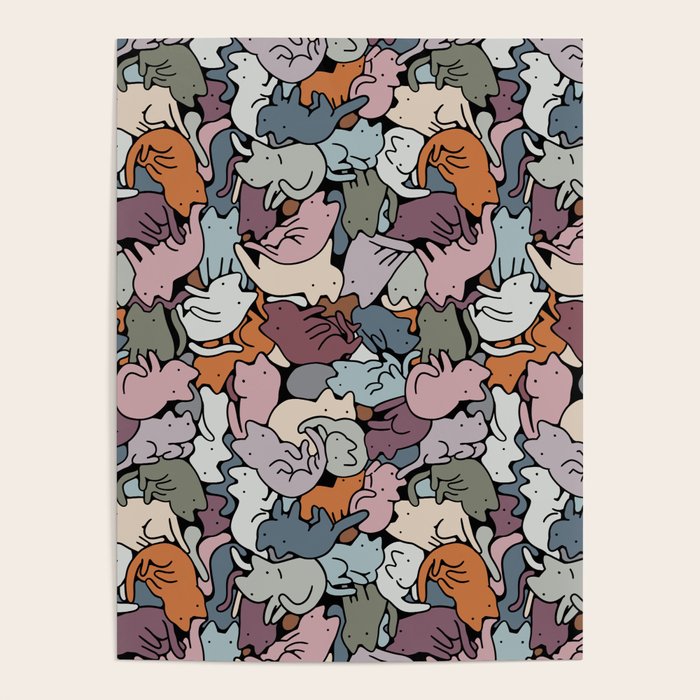 Essential cats pattern Poster Gallery Image 4