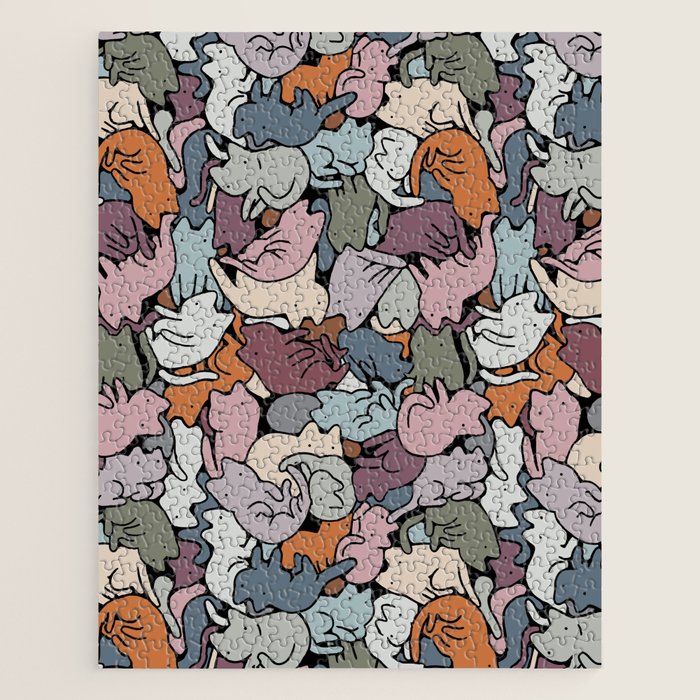 Essential cats pattern Jigsaw Puzzle Gallery Image 1