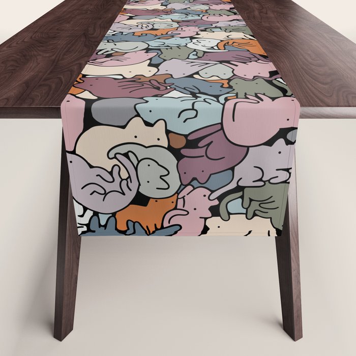 Essential cats pattern Table Runner Gallery Image 1