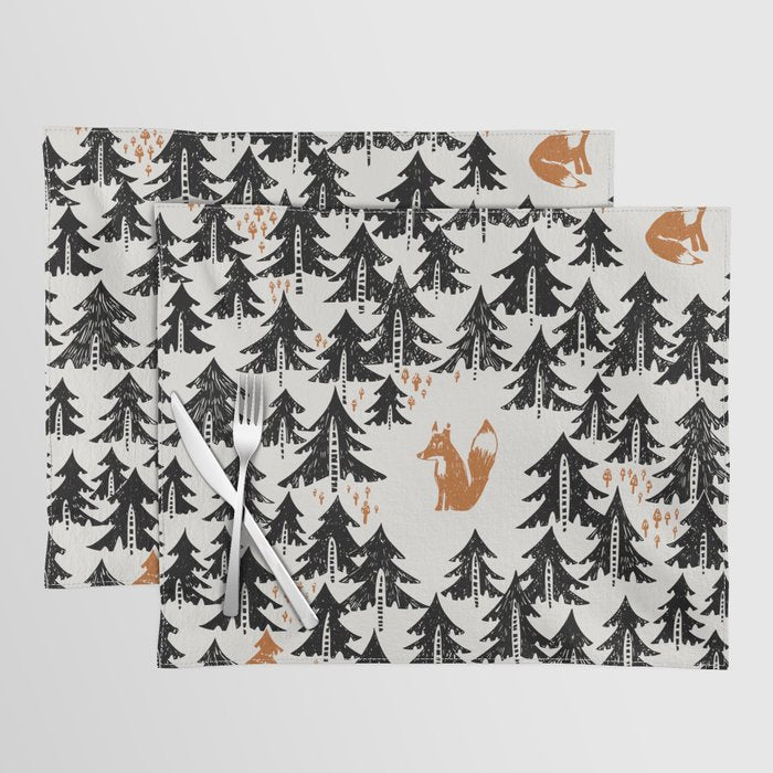 Black Forest fox and hare Placemat Gallery Image 1