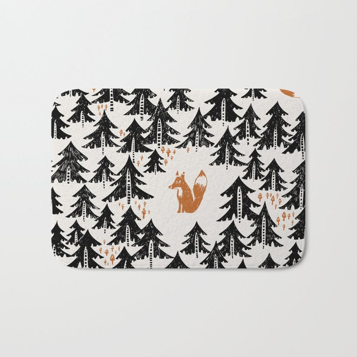 Black Forest fox and hare Bath Mat Gallery Image 1
