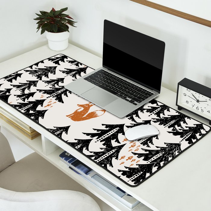 Black Forest fox and hare Desk Mat Gallery Image 2