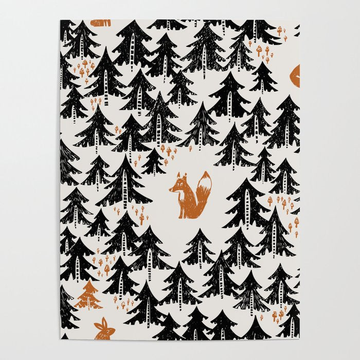Black Forest fox and hare Poster Gallery Image 1