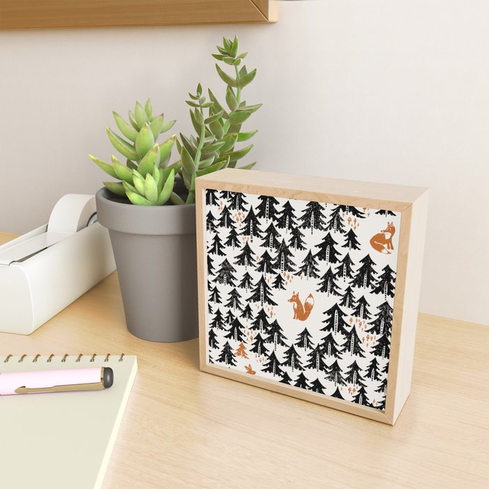 Black Forest fox and hare Mini Art Print Gallery Image 2