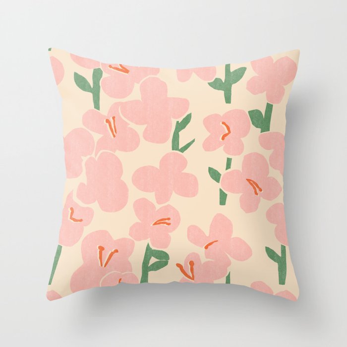 Pink Flowers Throw Pillow Gallery Image 6