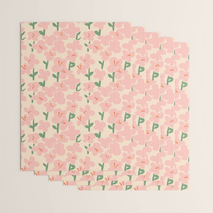 Pink Flowers Wrapping Paper Gallery Image 3
