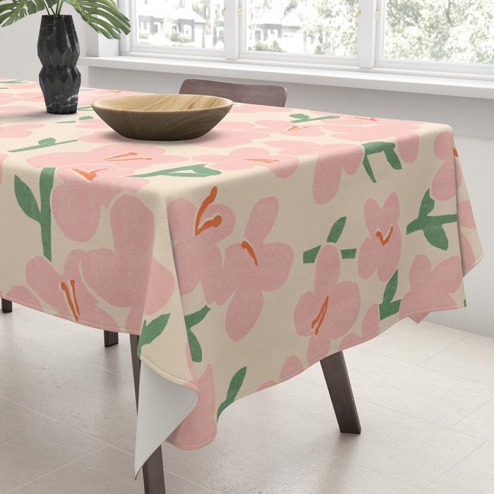Pink Flowers Tablecloth Gallery Image 3