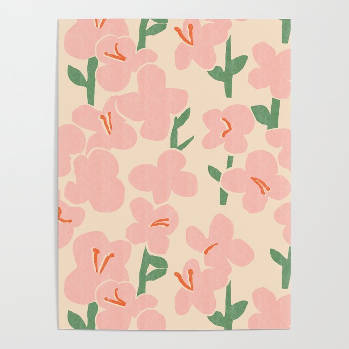 Pink Flowers Poster