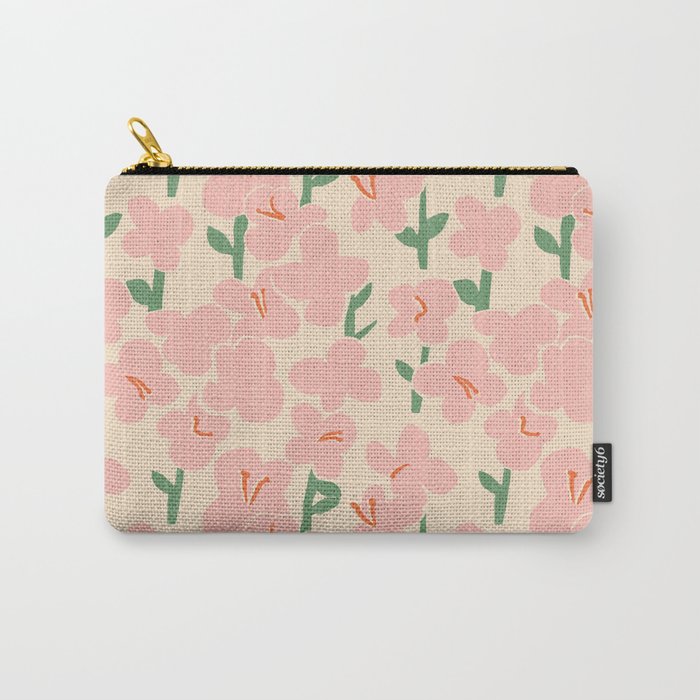 Pink Flowers Carry All Pouch Gallery Image 1