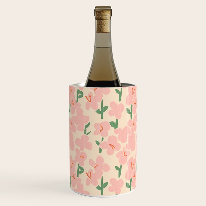 Pink Flowers Wine Chiller Gallery Image 2