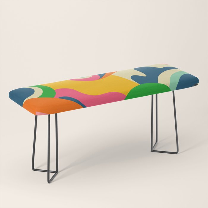 Colorful Mid Century Abstract  Bench Gallery Image 1