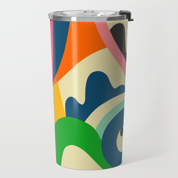 Colorful Mid Century Abstract  Travel Mug Gallery Image 2
