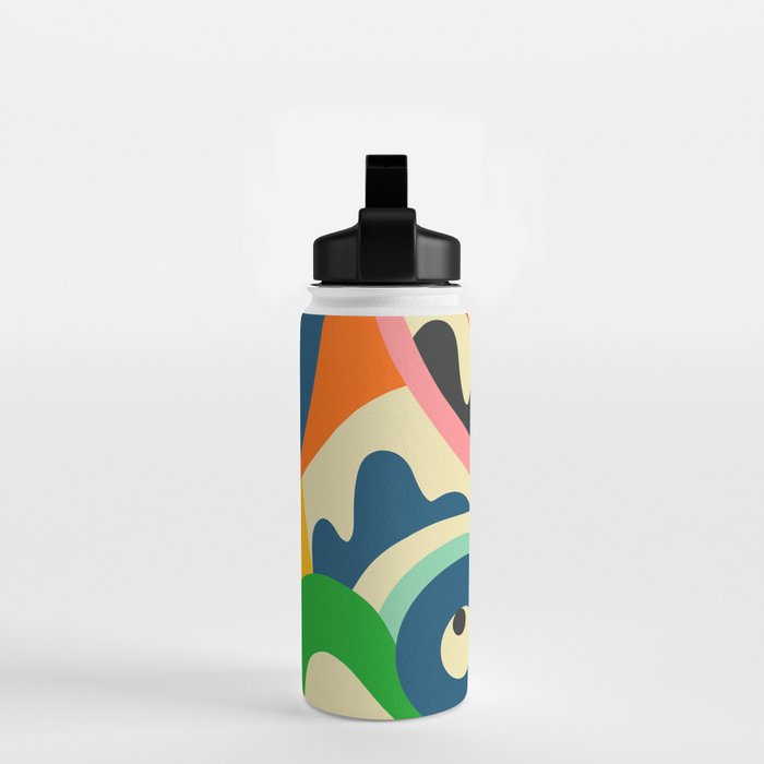 Colorful Mid Century Abstract  Water Bottle Gallery Image 2