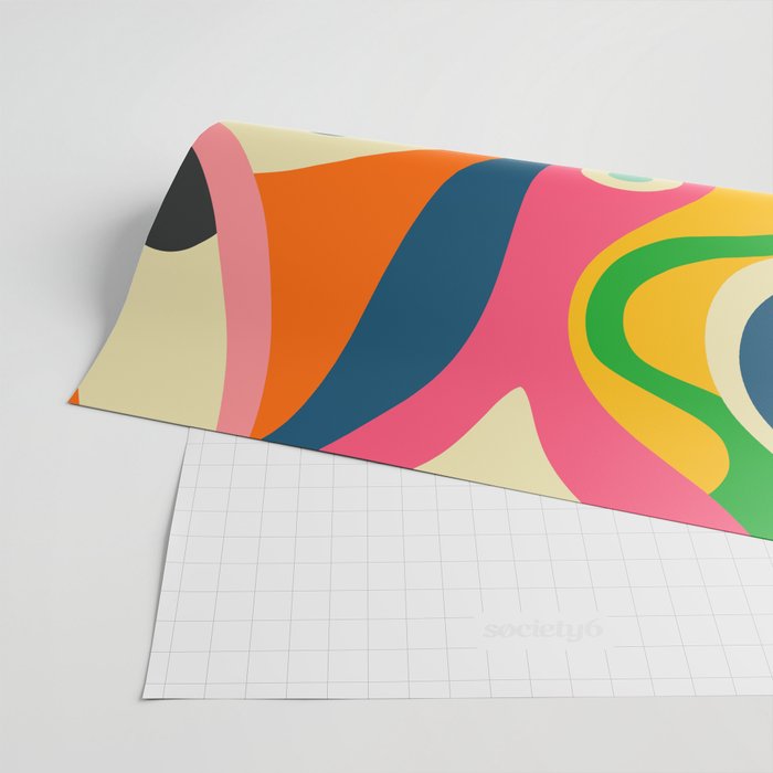 Colorful Mid Century Abstract  Wrapping Paper Gallery Image 2