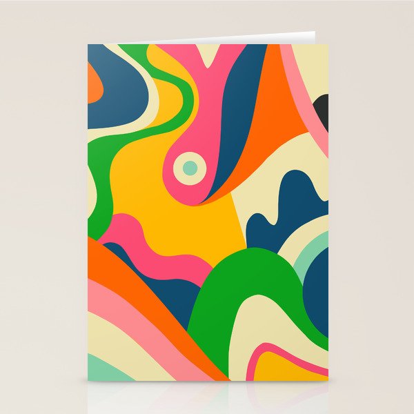 Colorful Mid Century Abstract  Stationery Card Gallery Image 2