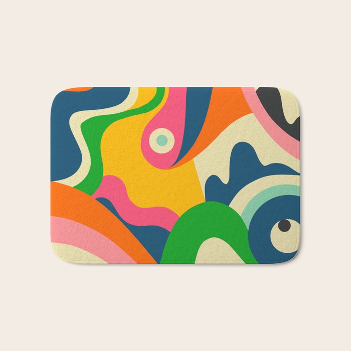Colorful Mid Century Abstract  Bath Mat Gallery Image 1