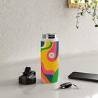 Colorful Mid Century Abstract  Water Bottle Gallery Image 5