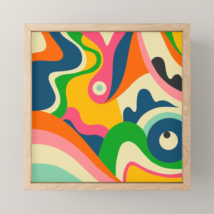 Colorful Mid Century Abstract  Mini Art Print Gallery Image 1