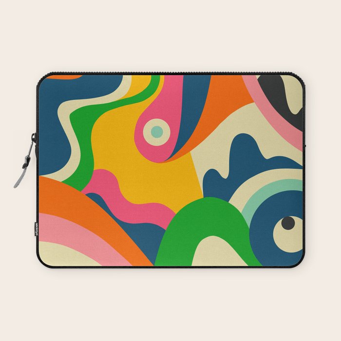 Colorful Mid Century Abstract  Laptop Sleeve Gallery Image 1