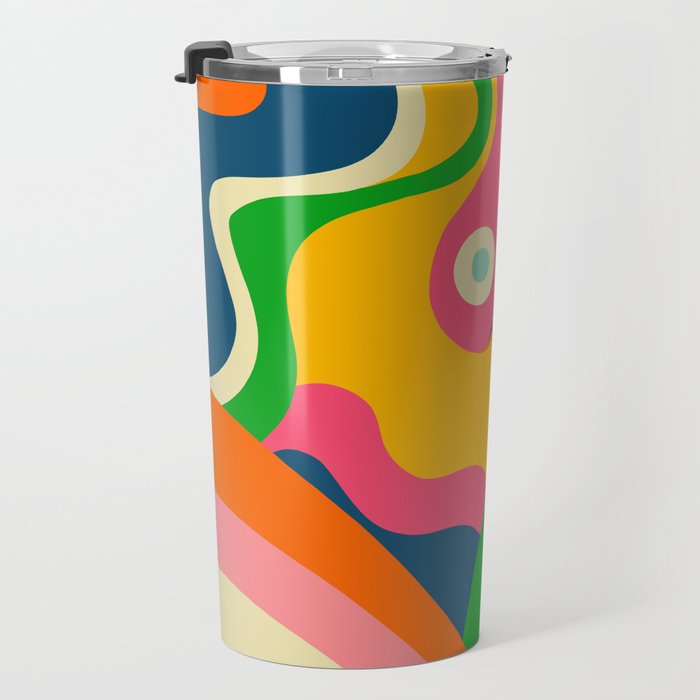 Colorful Mid Century Abstract  Travel Mug Gallery Image 3