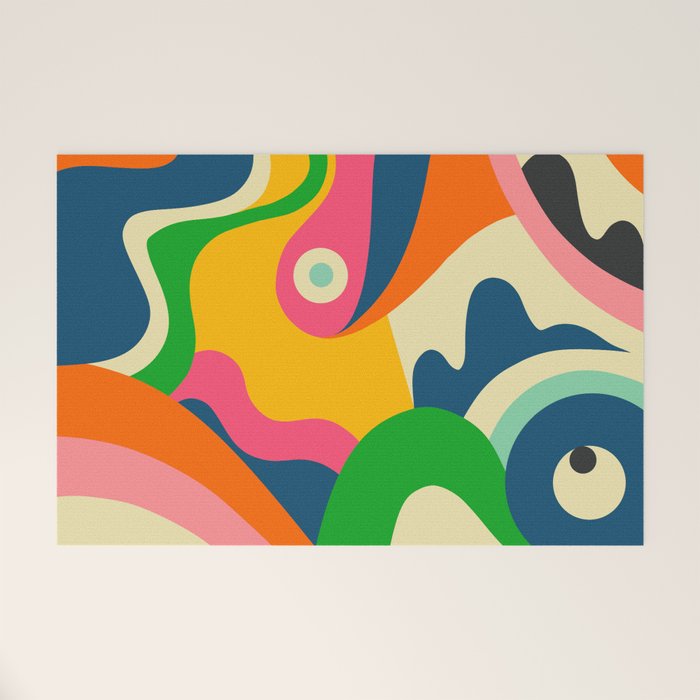 Colorful Mid Century Abstract  Welcome Mat Gallery Image 1