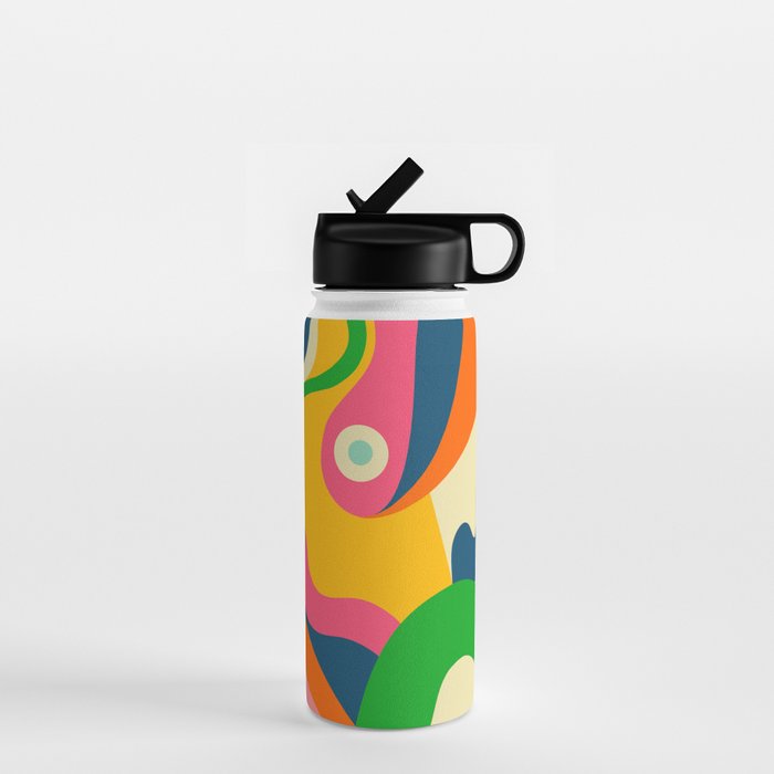 Colorful Mid Century Abstract  Water Bottle Gallery Image 1
