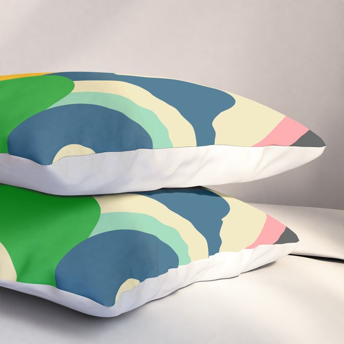 Colorful Mid Century Abstract  Pillow Sham Gallery Image 3