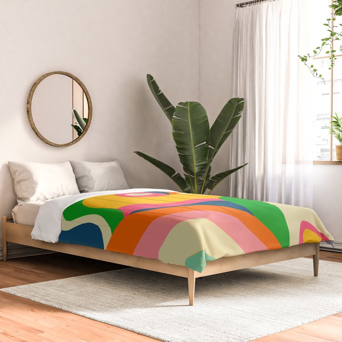Colorful Mid Century Abstract  Comforter Gallery Image 2