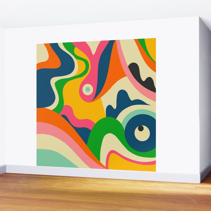 Colorful Mid Century Abstract  Wall Mural Gallery Image 2