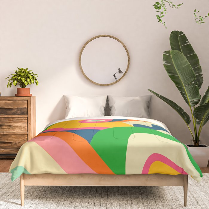Colorful Mid Century Abstract  Comforter Gallery Image 3