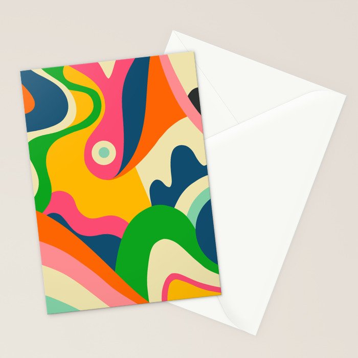 Colorful Mid Century Abstract  Stationery Card Gallery Image 2