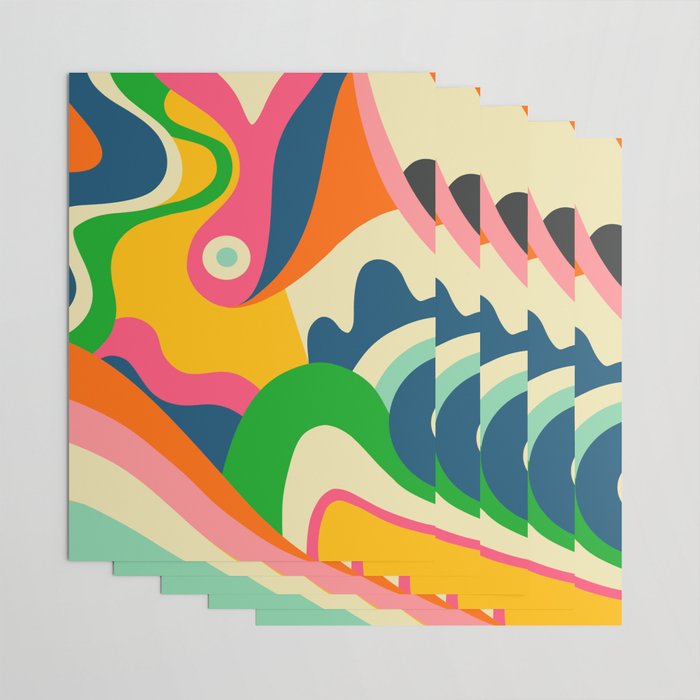 Colorful Mid Century Abstract  Wrapping Paper Gallery Image 3