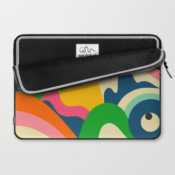 Colorful Mid Century Abstract  Laptop Sleeve Gallery Image 2
