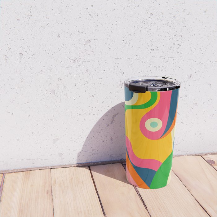Colorful Mid Century Abstract  Travel Mug Gallery Image 4