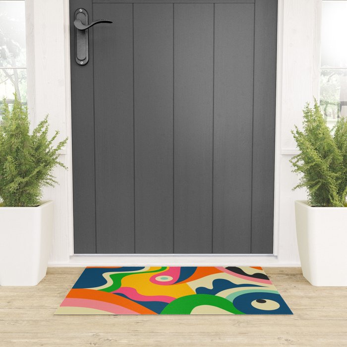 Colorful Mid Century Abstract  Welcome Mat Gallery Image 3