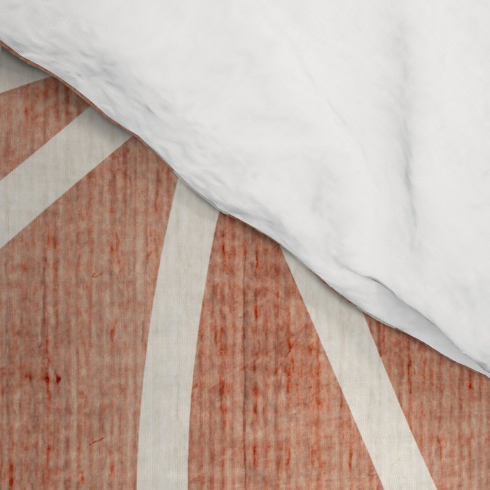 Terracotta White Lines Abstract Artwork Comforter Gallery Image 4