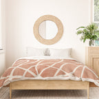 Terracotta White Lines Abstract Artwork Duvet Cover Gallery Image 3