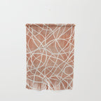 Terracotta White Lines Abstract Artwork Wall Hanging Gallery Image 1